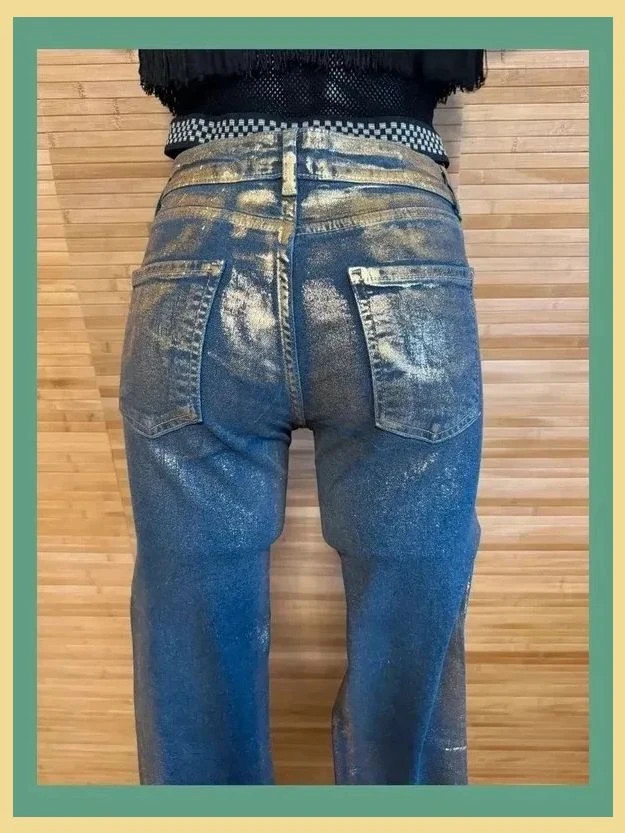 Divino vaquero pitillo metalizado de Zara , talla 36 , elástico 😍 – Zara – taille S / 36 / 8 5
