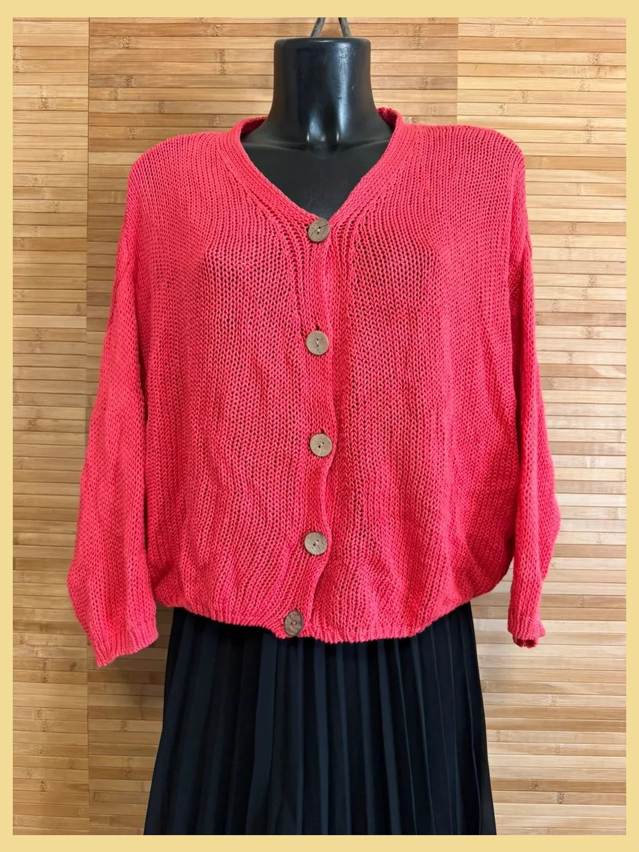 Cárdigan oversize algodón color coral , talla única 😍