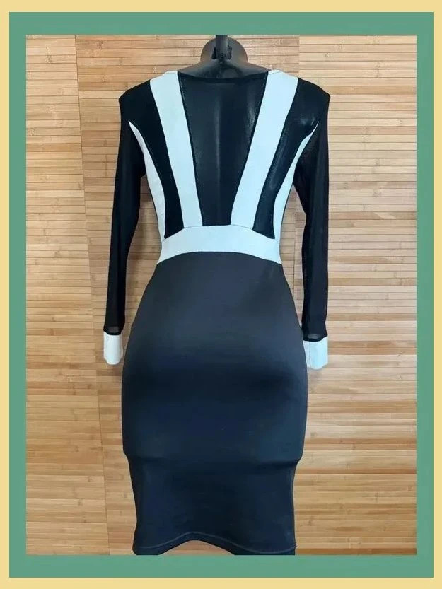 Elegante vestido elástico bicolor con transparencias, talla S 😍 – Moda Italia – taille S / 36 / 8 3