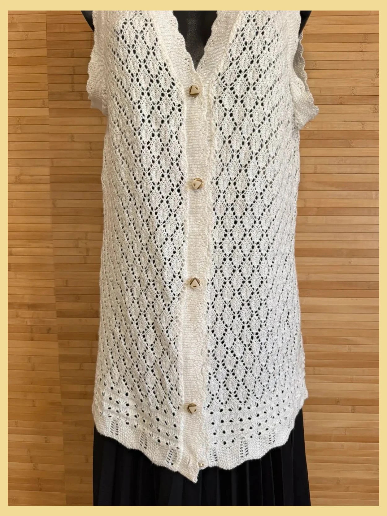 Divino chaleco crochet color blanco talla única 😍 – Destiny – taille Taille unique 2