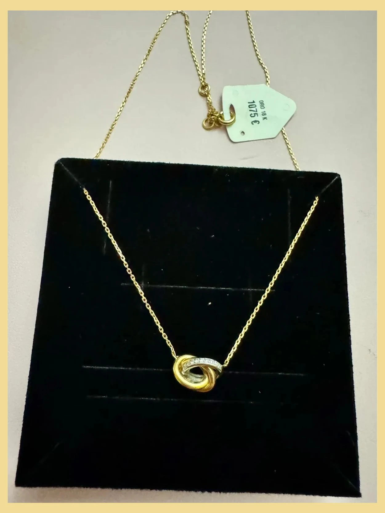 Espectacular collar oro 18k , 750 , nuevo , oro amarillo y blanco con diamantes 😍