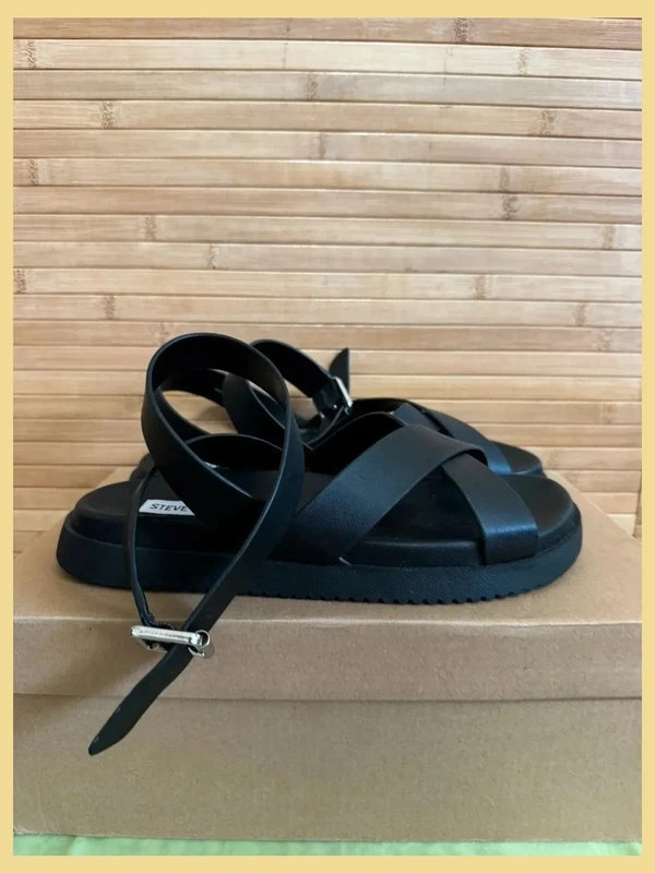 Sandalias planas negras de piel de Steve Madden , número 38 😍 – Steve Madden – taille 38 4