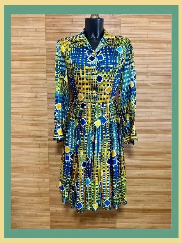 Vestido estampado vintage , talla 44 😍