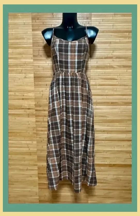 Divino vestido vintage cuadros , talla única para S-M 😍