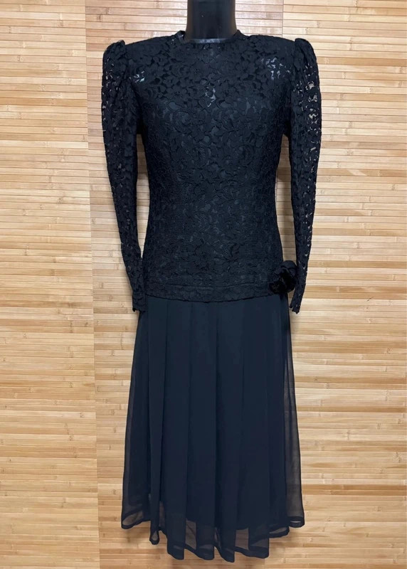 Espectacular vestido vintage encaje y gasa talla 38 😍