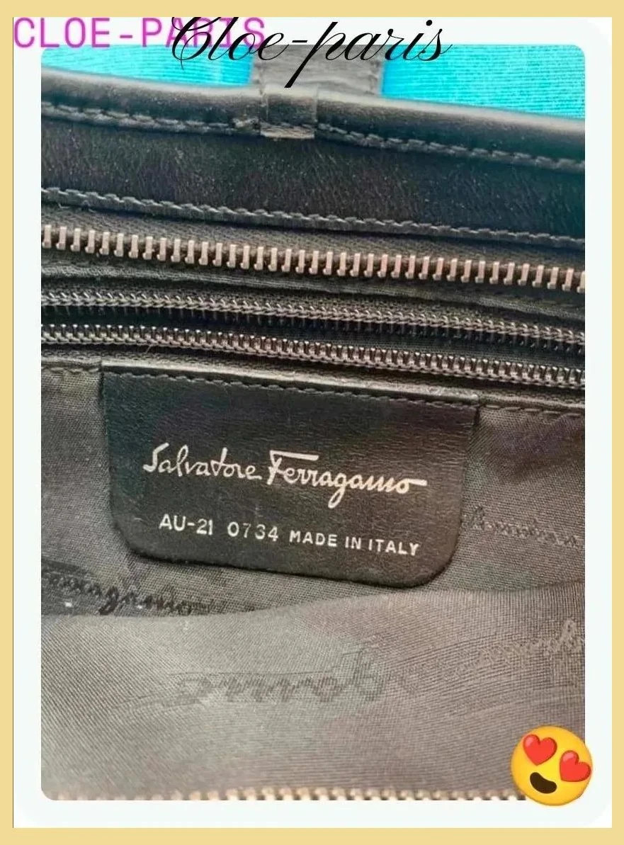 Bolso de mano vintage lona y piel , de Salvatore Ferragamo 😍 – Salvatore Ferragamo 5