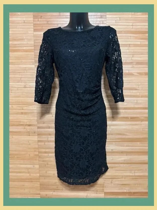 Elegante vestido negro encaje de marca Soon , talla 42 😍