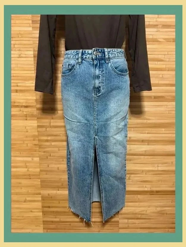 Falda larga vaquera de Stradivarius, talla 36 😍 – Stradivarius – taille S / 36 / 8 2