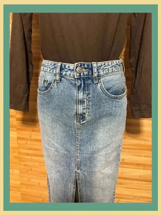 Falda larga vaquera de Stradivarius, talla 36 😍 – Stradivarius – taille S / 36 / 8 4