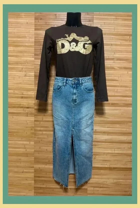 Falda larga vaquera de Stradivarius, talla 36 😍