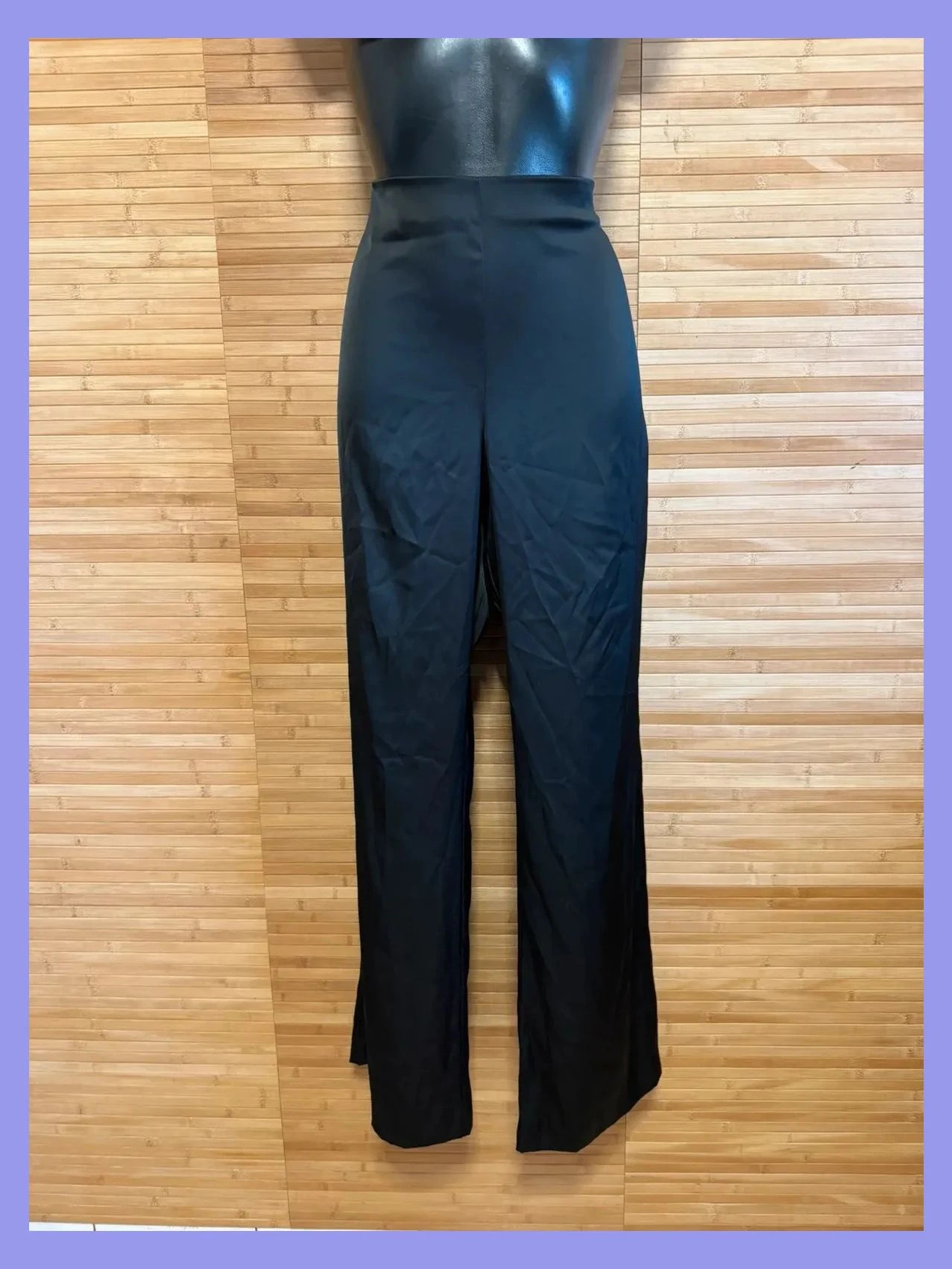 Divino pantalón ancho satinado de Zara , talla XL , color negro 😍