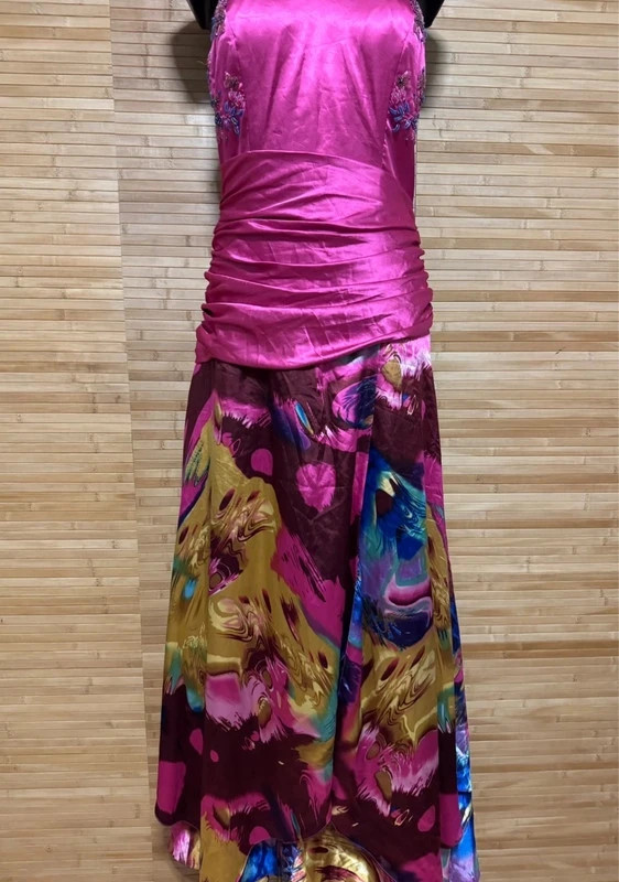 Espectacular vestido fiesta vintage tela satinada , talla 38/40 😍 – Vintage – taille Autre 2