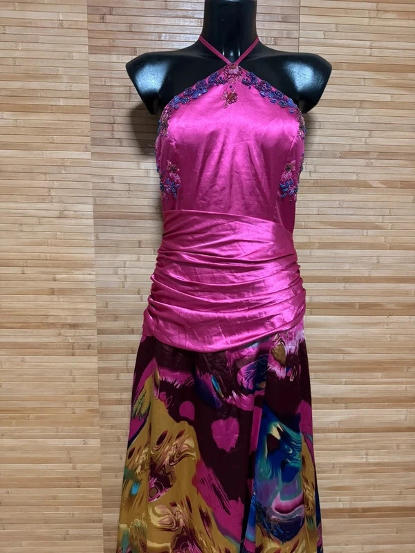Espectacular vestido fiesta vintage tela satinada , talla 38/40 😍 – Vintage – taille Autre 3