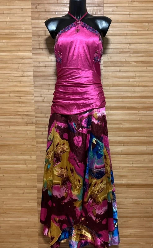 Espectacular vestido fiesta vintage tela satinada , talla 38/40 😍
