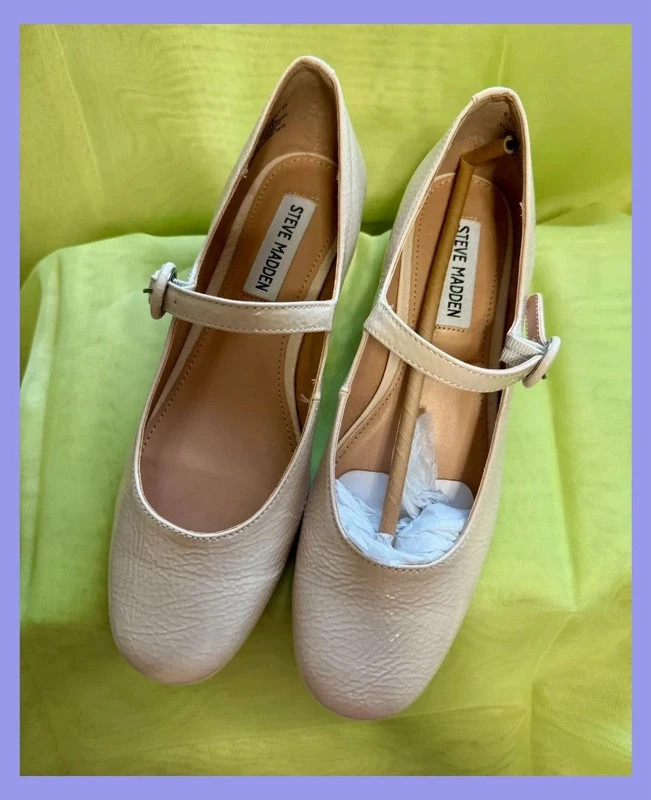 Divinas manoletinas tacón bajo charol color crema de Steve Madden, número 37 😍 – Steve Madden – taille 37 2
