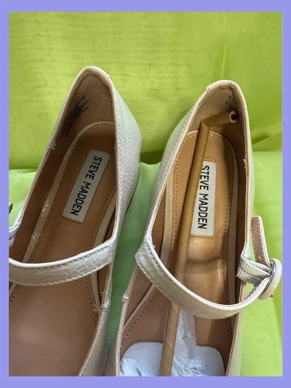 Divinas manoletinas tacón bajo charol color crema de Steve Madden, número 37 😍 – Steve Madden – taille 37 4