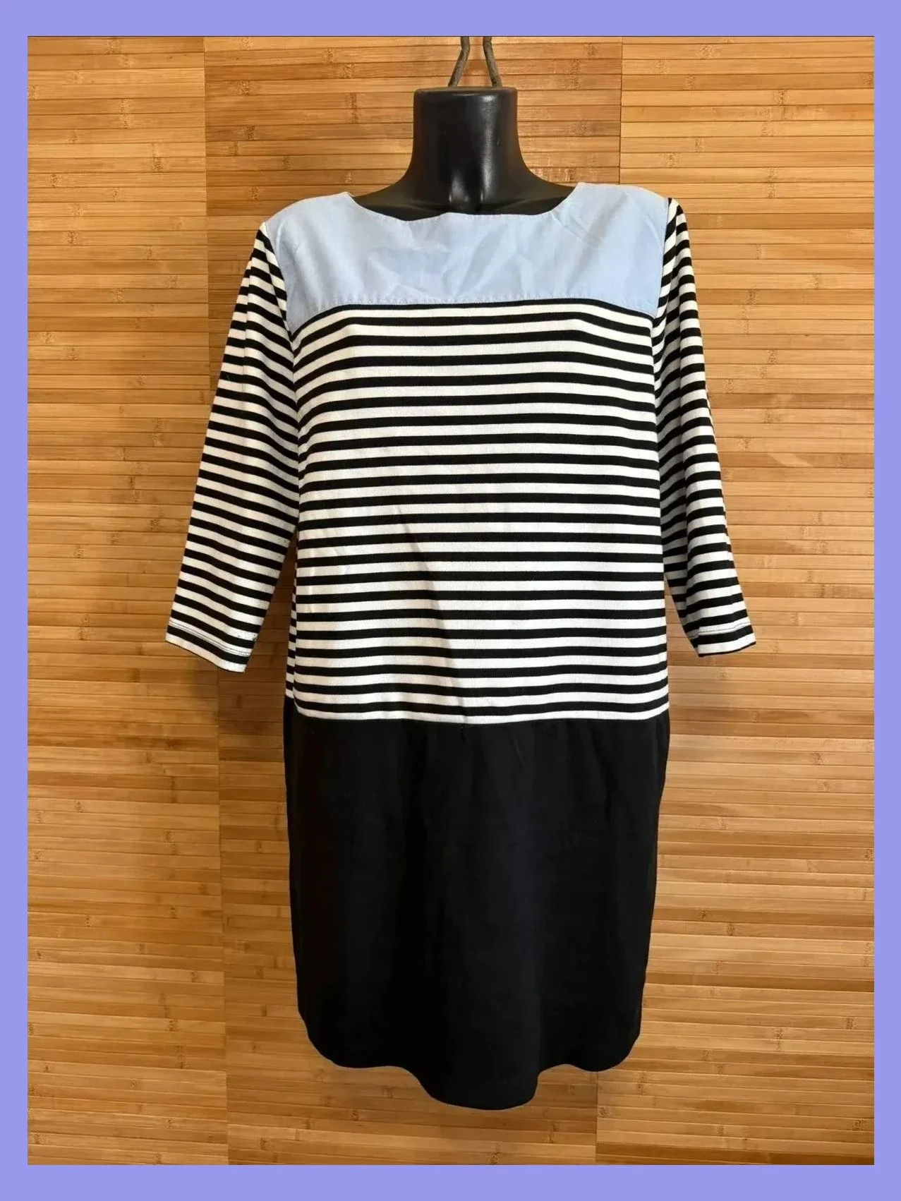 Vestido rayas corte recto de Loft , talla XL 😍