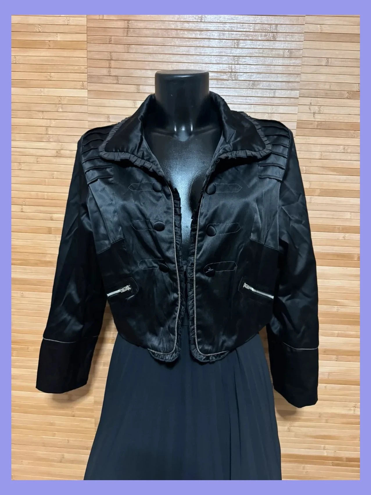 Blazer raso negro vintage talla S 😍
