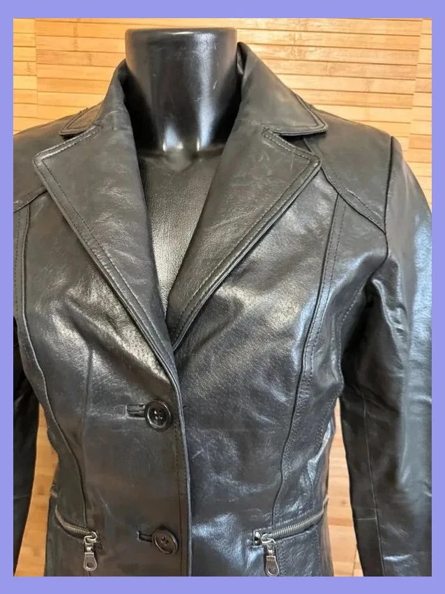 Chaqueta blazer vintage de cuero talla M 😍 – Vintage – taille M / 38 / 10 3