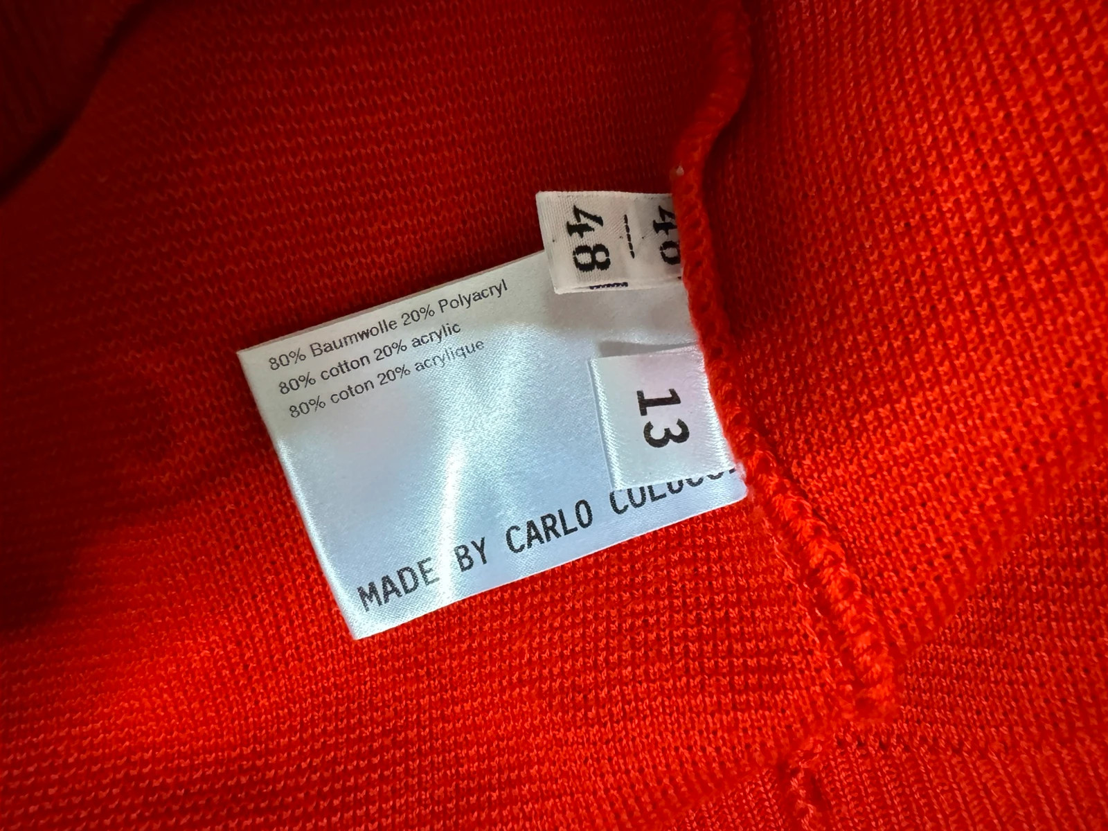 Jersey rojo 80% algodón de carlo colucci talla 48 italiana 😍 – Carlo Colucci – taille XXL / 44 / 16 5
