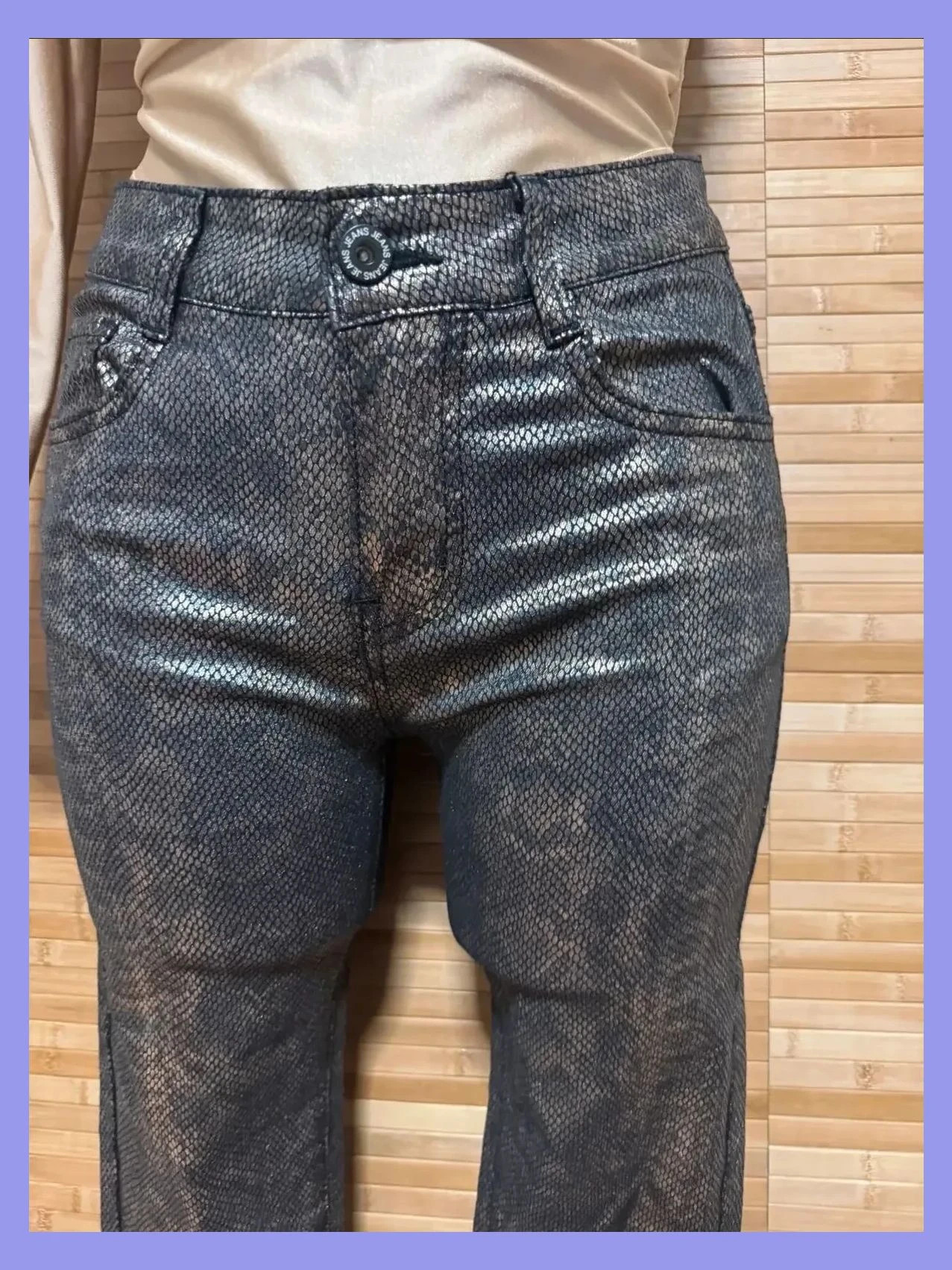 Vaquero pitillo metalizado animal print , marca Q2 , talla S 😍 – Q2 – taille S / 36 / 8 3
