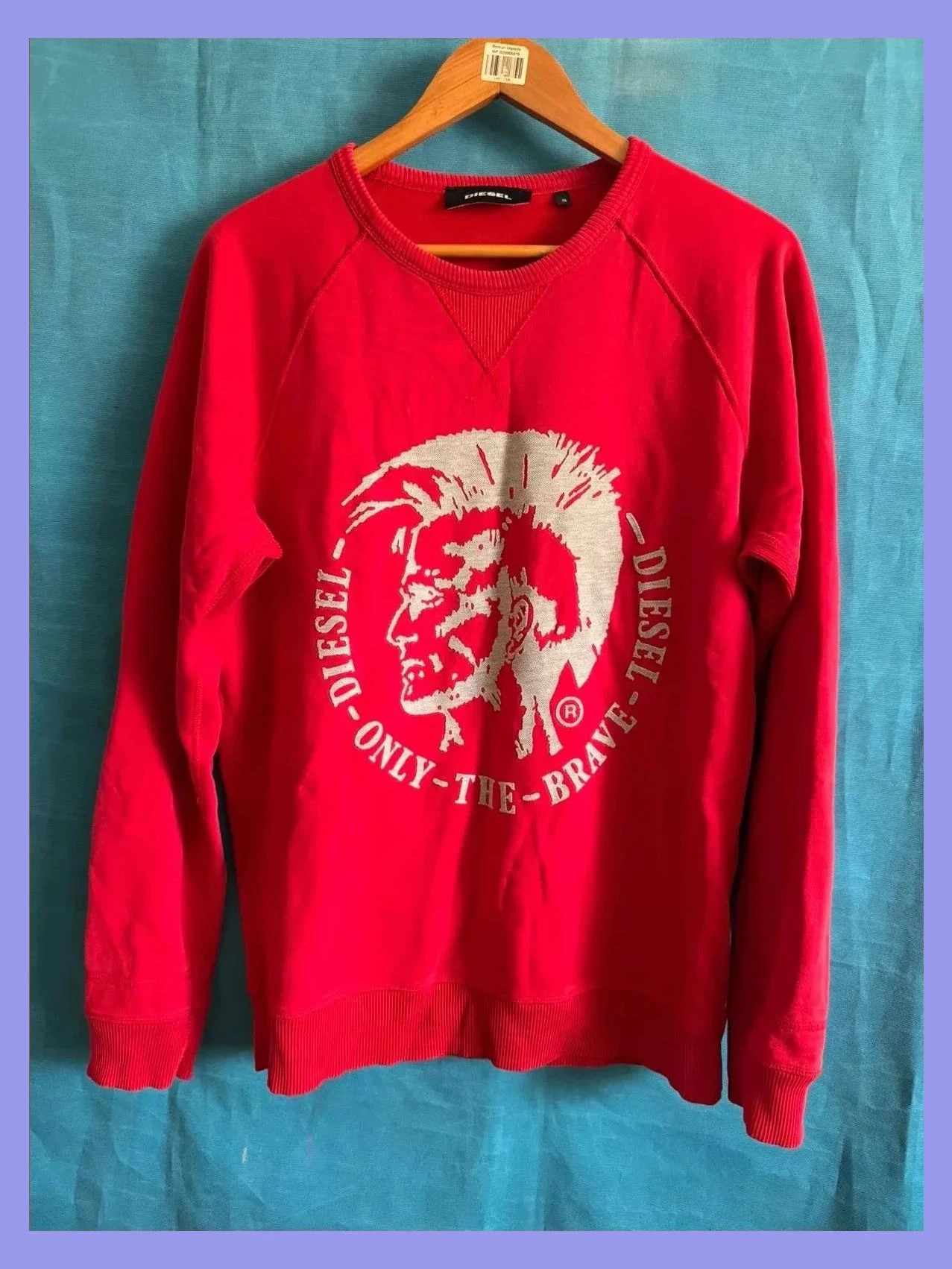 Sudadera roja de hombre marca diésel talla S 😍