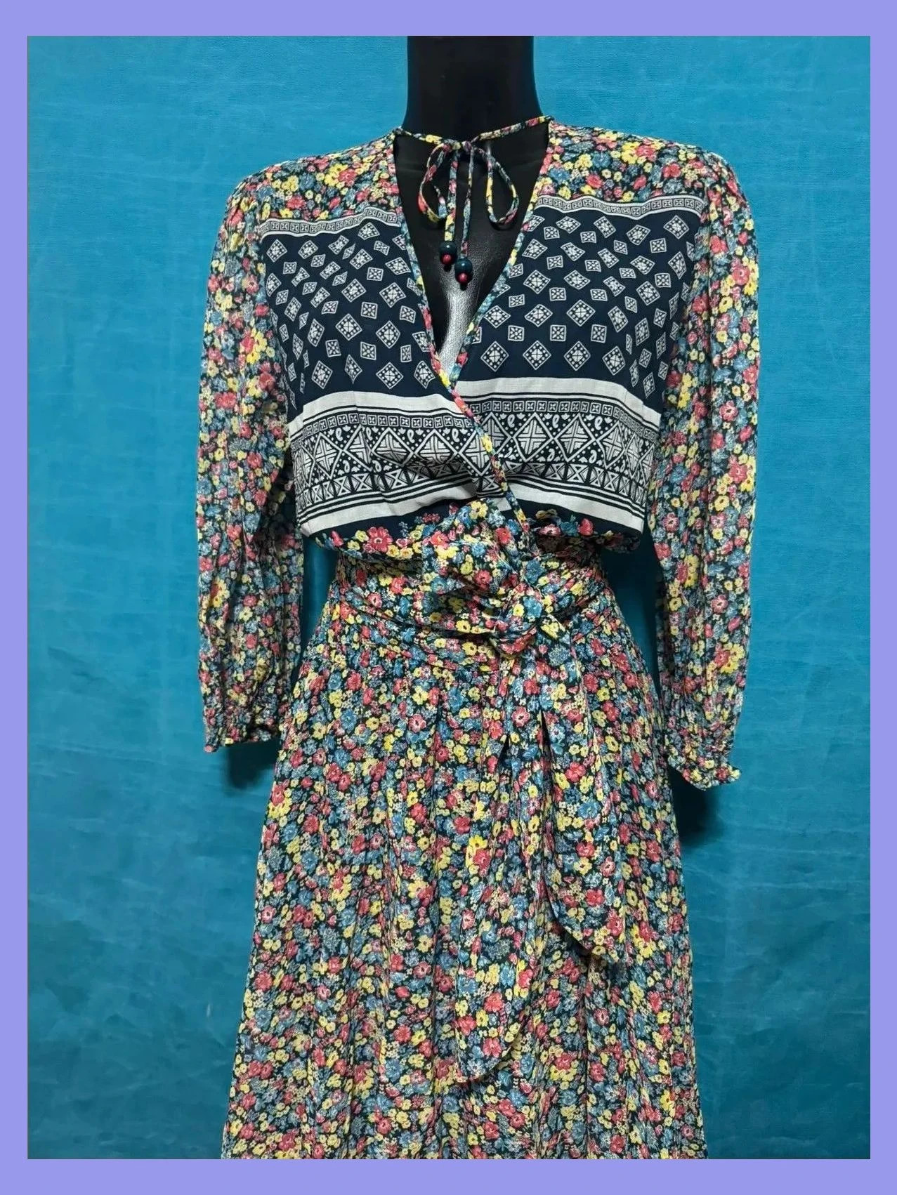 lncreíble vestido vintage de Diane Freis 100% algodón 😍 – Diane Freis – taille M / 38 / 10 3