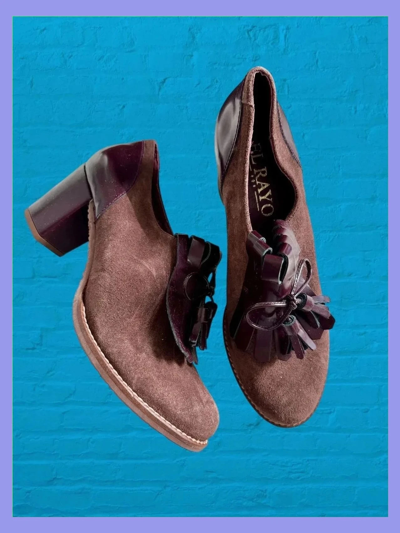 Divinos zapatos tacones grueso de marca el Rayo , piel , número 40 😍