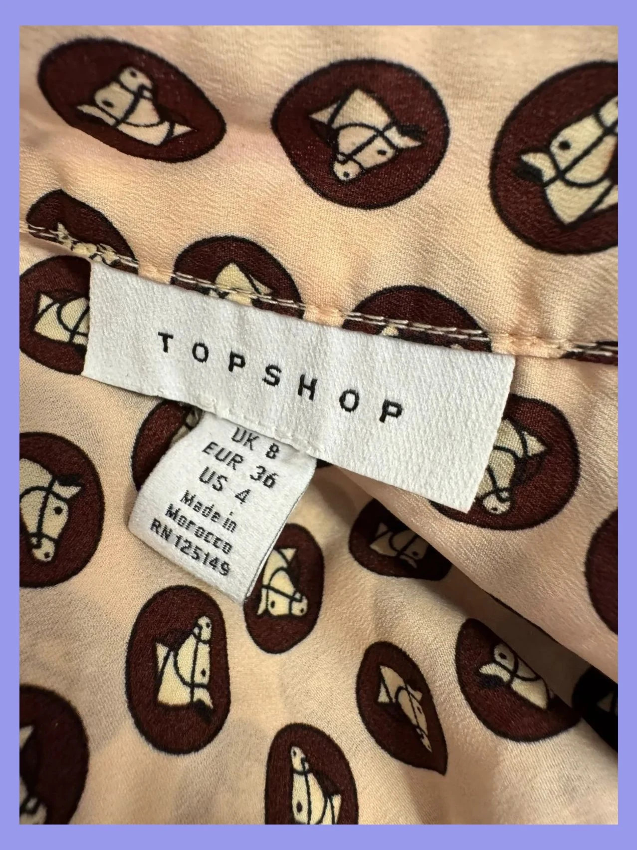 Blusa estampada con lazo de topshop talla 36 😍 – Topshop – taille S / 36 / 8 5