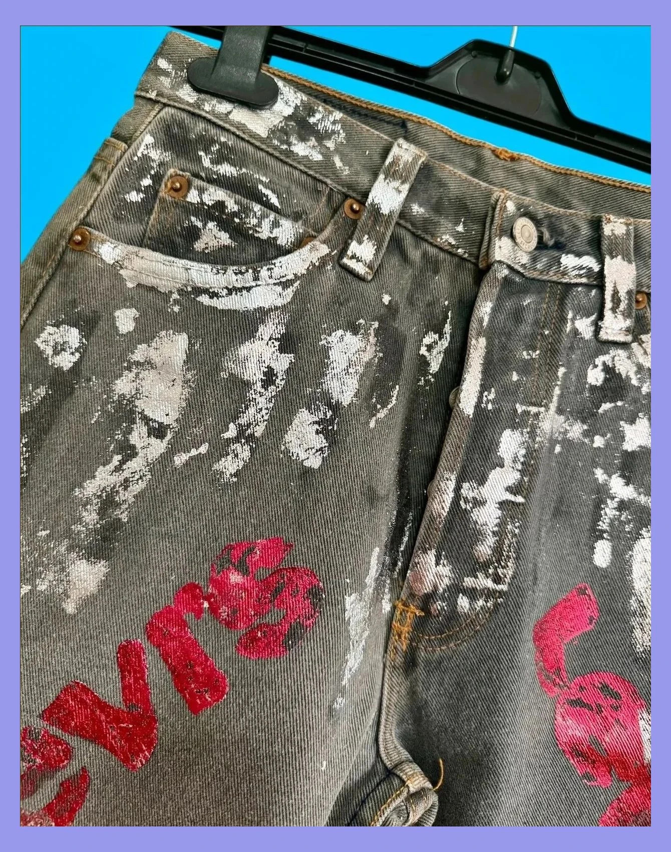 Espectacular vaquero Levis vintage, customizado metalizado, talla 38 😍 – Levi's – taille M / 38 / 10 5