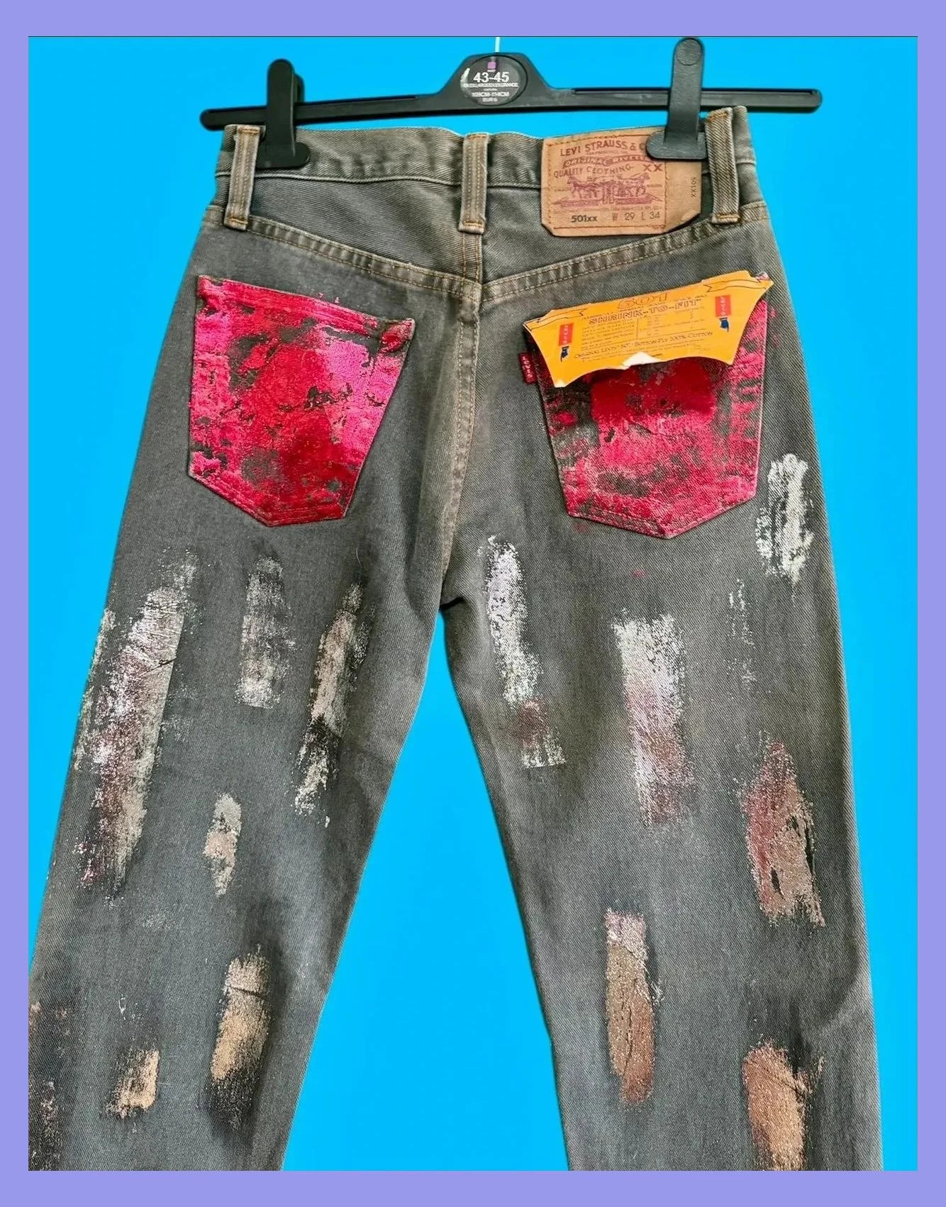 Espectacular vaquero Levis vintage, customizado metalizado, talla 38 😍 – Levi's – taille M / 38 / 10 4