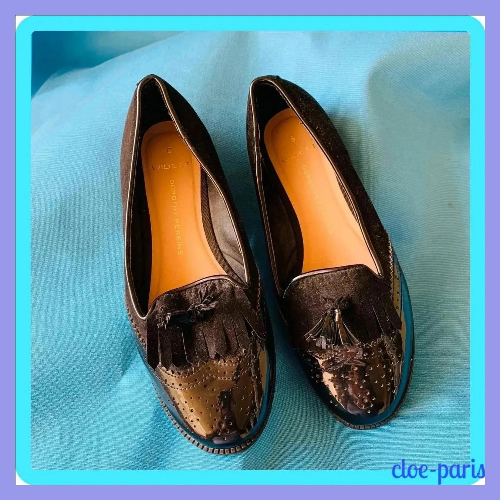 Mocasines charol y ante de Dorothy Perkins, número 39 😍