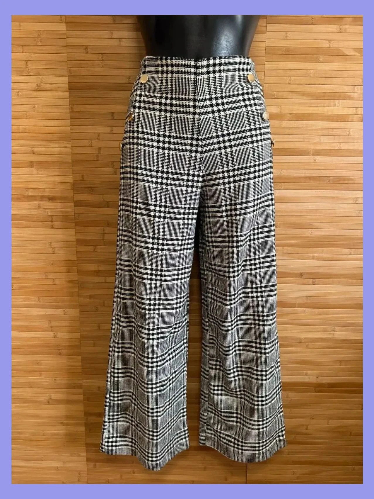 Pantalones cuadros croped anchos talla S 😍