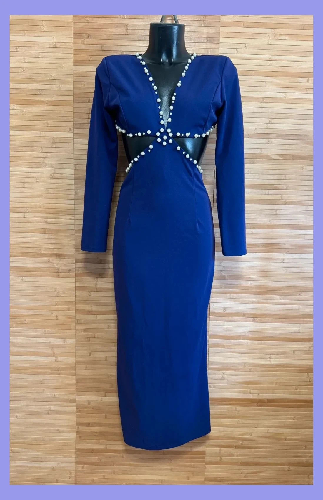 Divino vestido fiesta con aberturas y perlitas , talla única para S 😍