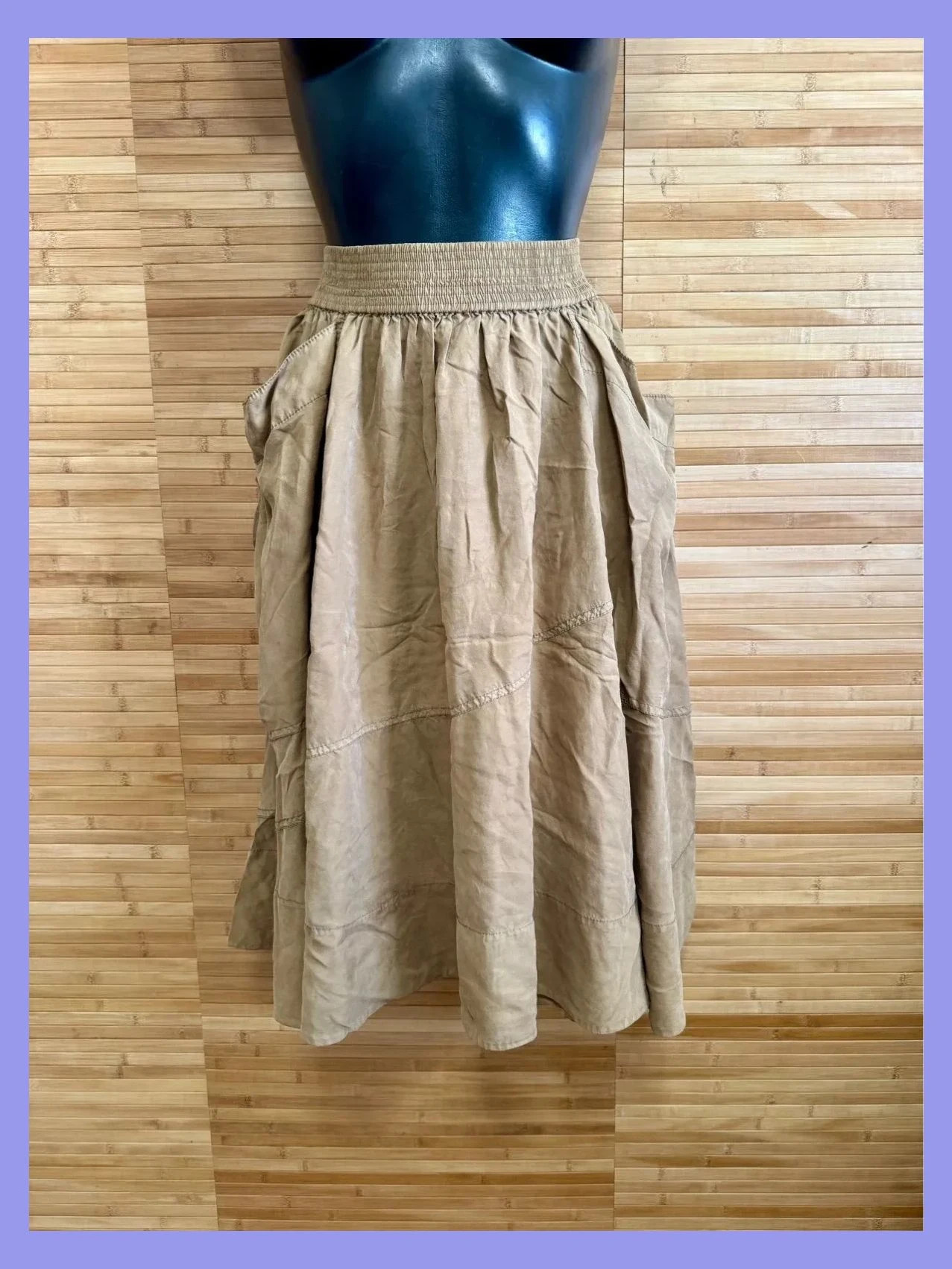 Espectacular falda midi vuelo 100% seda de marca Dkny , talla S 😍