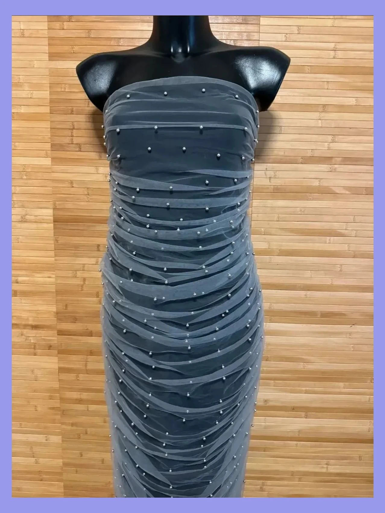 Espectacular vestido palabra de honor de Zara , tul fruncido con perlas , talla L , elástico 😍 – Zara – taille L / 40 / 12 3