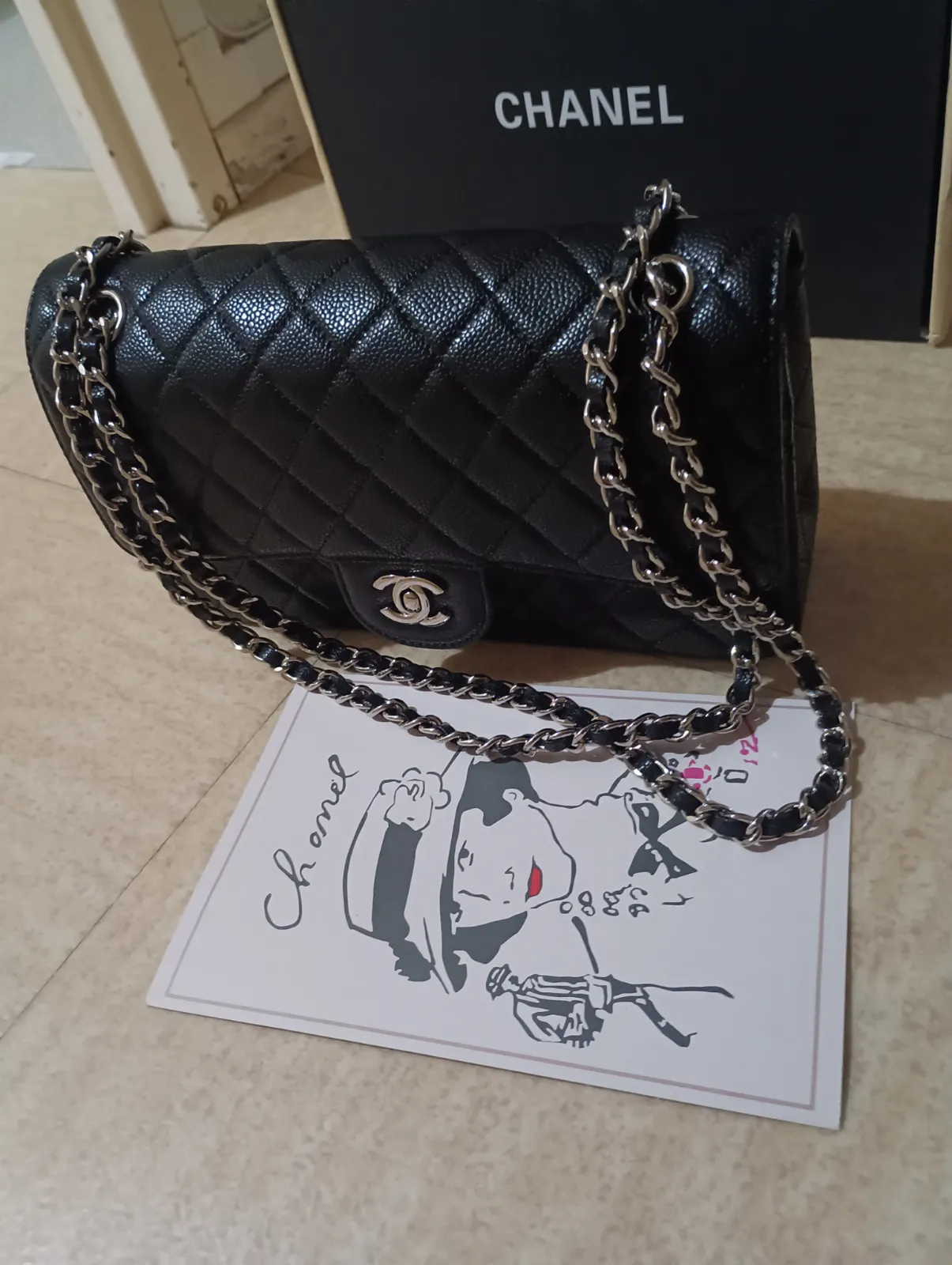 Chanel Flap Bag caviar matelassé noir 3
