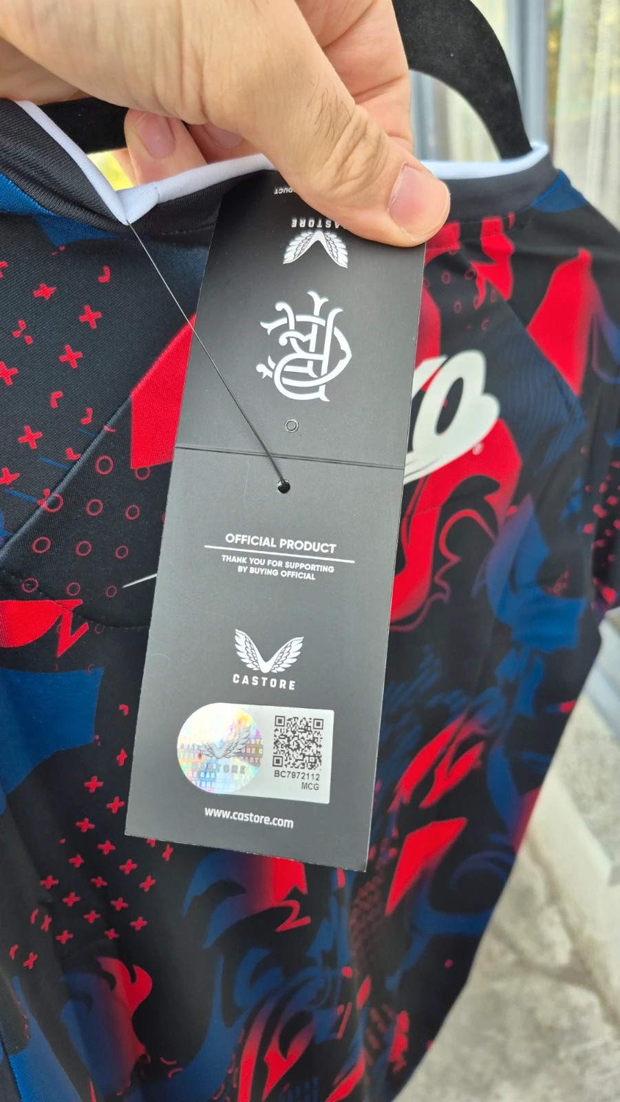 Mailmot football rangers – Castore – taille XL / 42 / 14 5