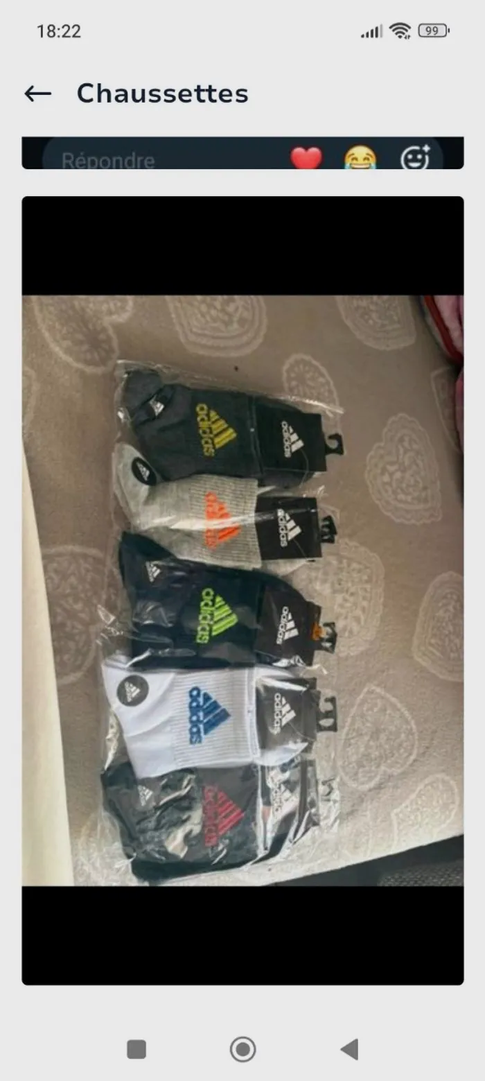Paire de chaussettes  – Addidas – taille M 3