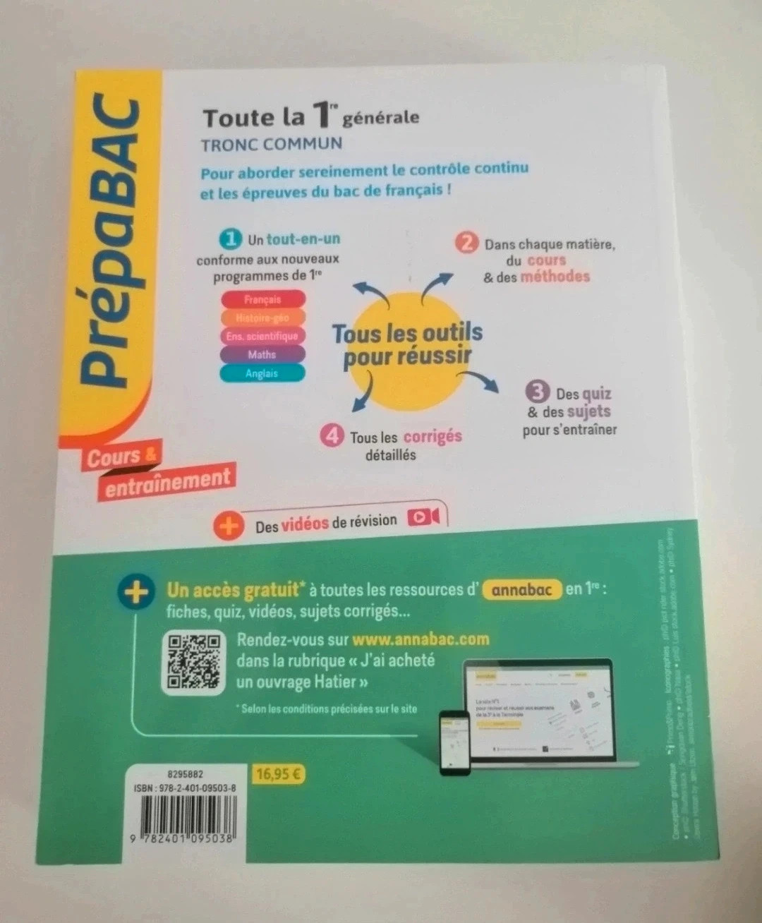 Livre de révisions Prépa BAC - Toute la 1ère générale Tronc Commun – prepa bac 2