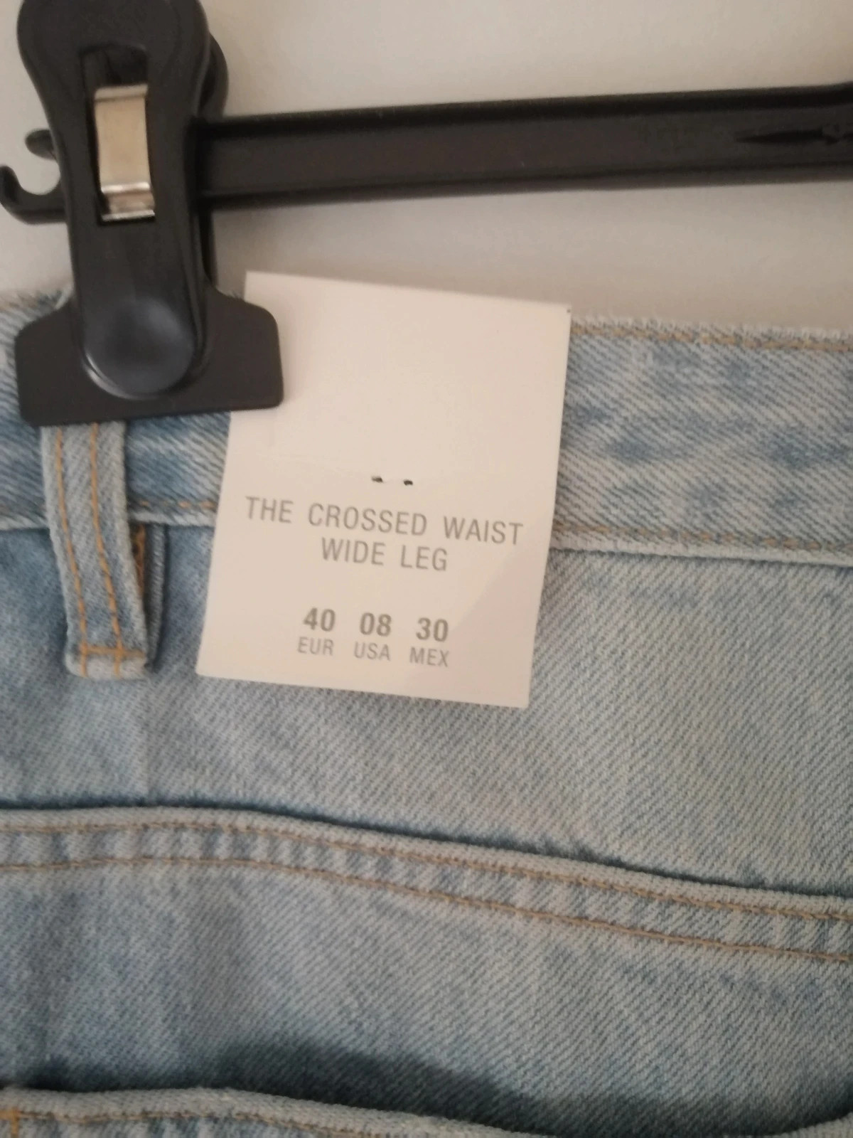 Jean Zara taille croisée 40 / The Crossed Waist Wide Leg bleu clair Neuf  – Zara – taille M / 38 / 10 4