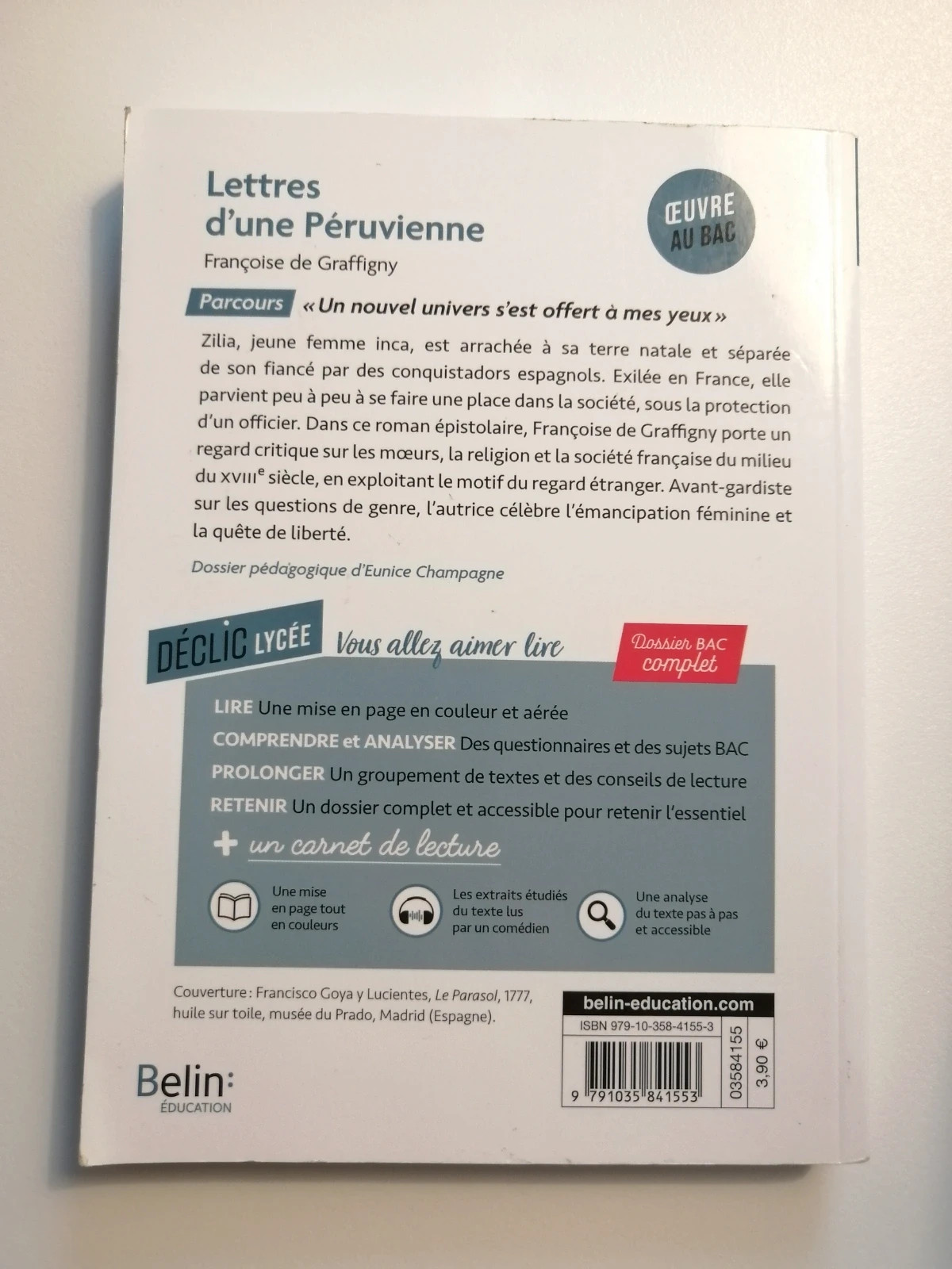 Livre Bac Lettres d'une Péruvienne de Françoise de Graffigny - Édition Déclic Lycée – edition declic lycée – taille L 2