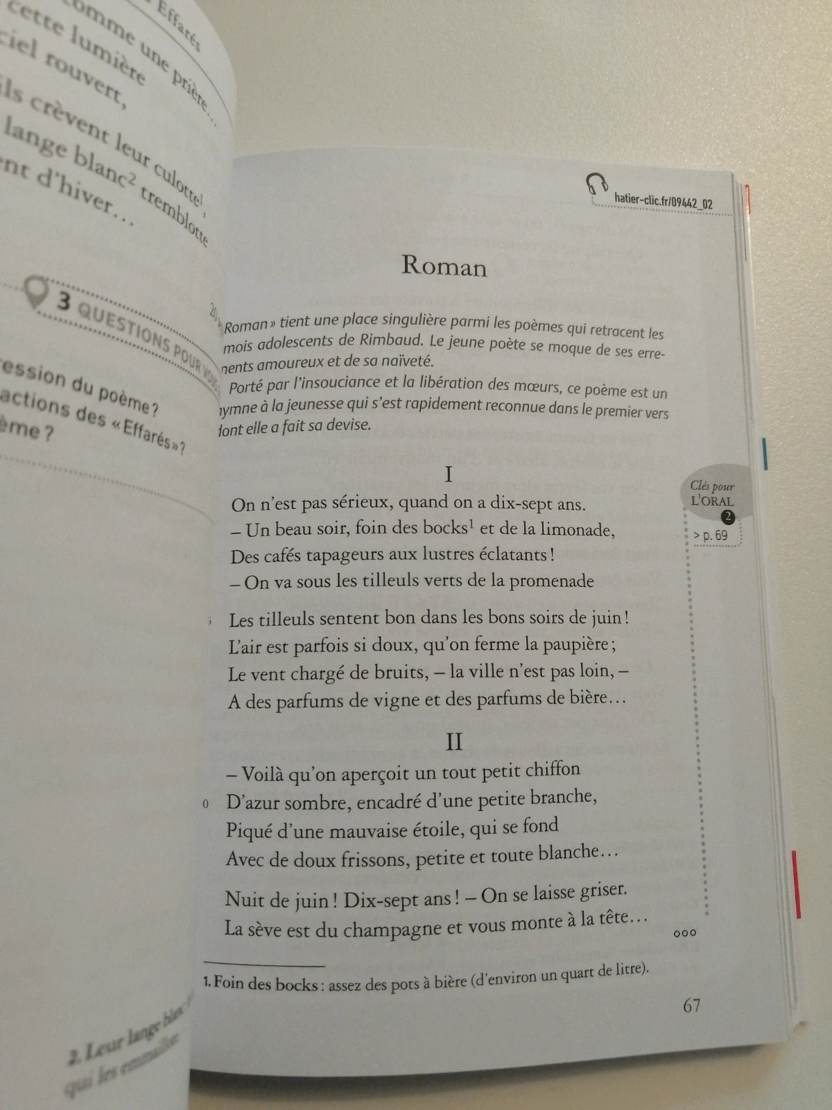 Livre bac 1ere Cahiers de Douai d'Arthur Rimbaud - Édition Hatier – editions classique et Cie (hatier) 5