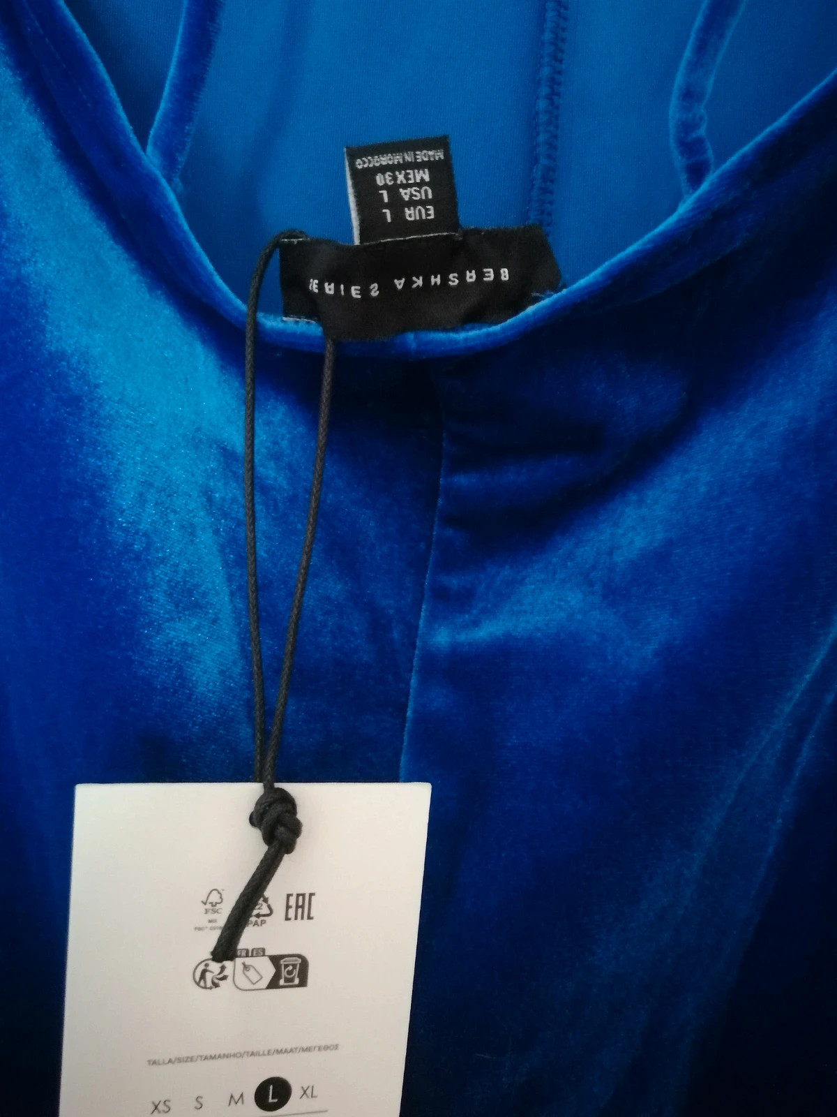Robe velour bleu roi bershka – Bershka – taille L 4
