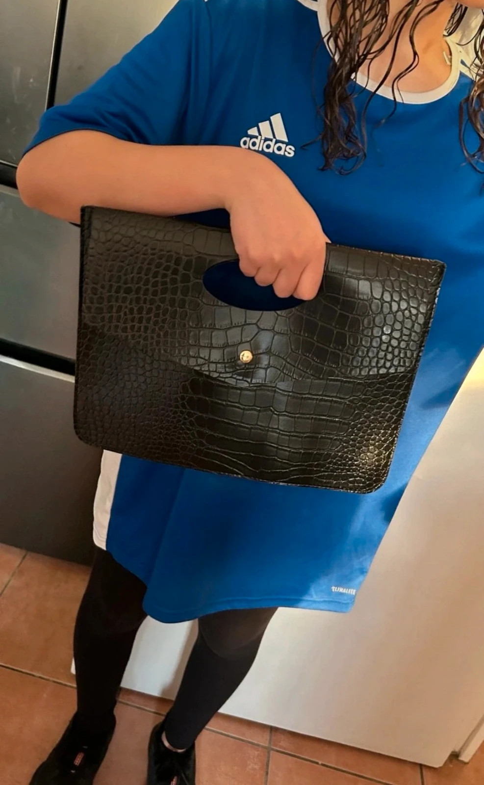 Pochette croco noire