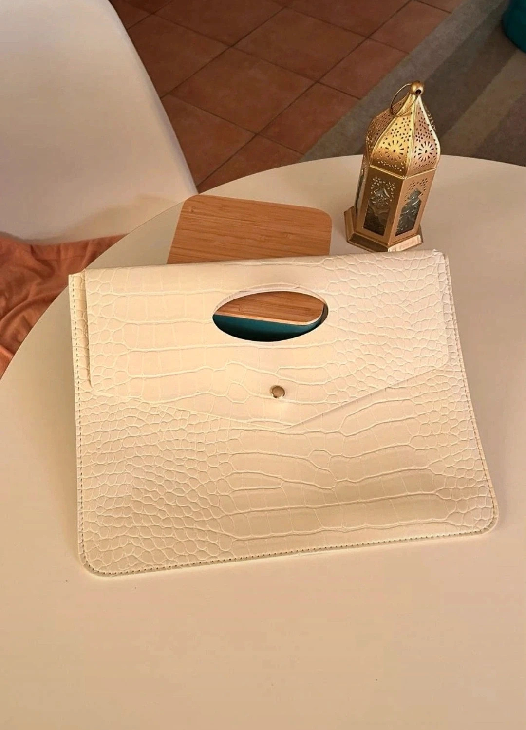 Pochette croco crème – nawells – taille Taille unique 2