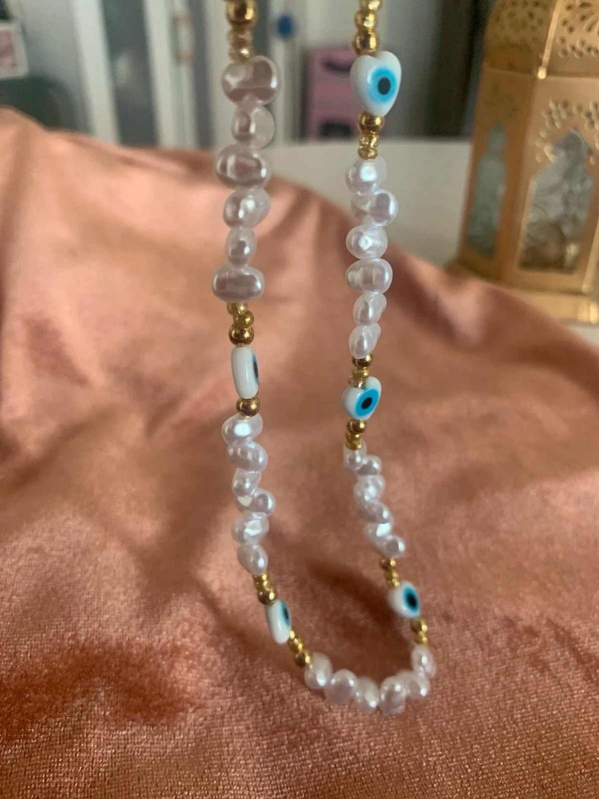 Collier perles et acier inoxydable 2