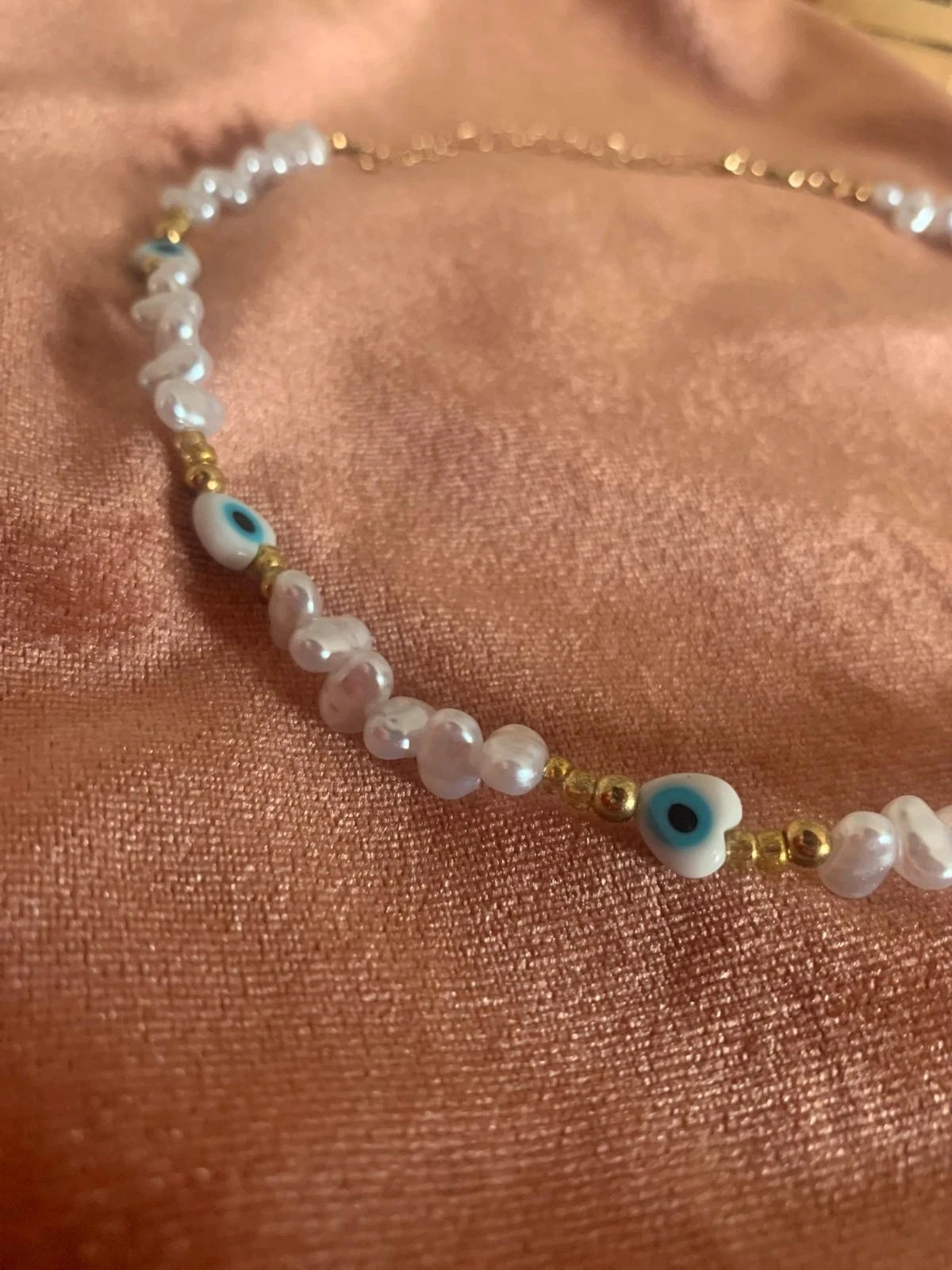 Collier perles et acier inoxydable 4