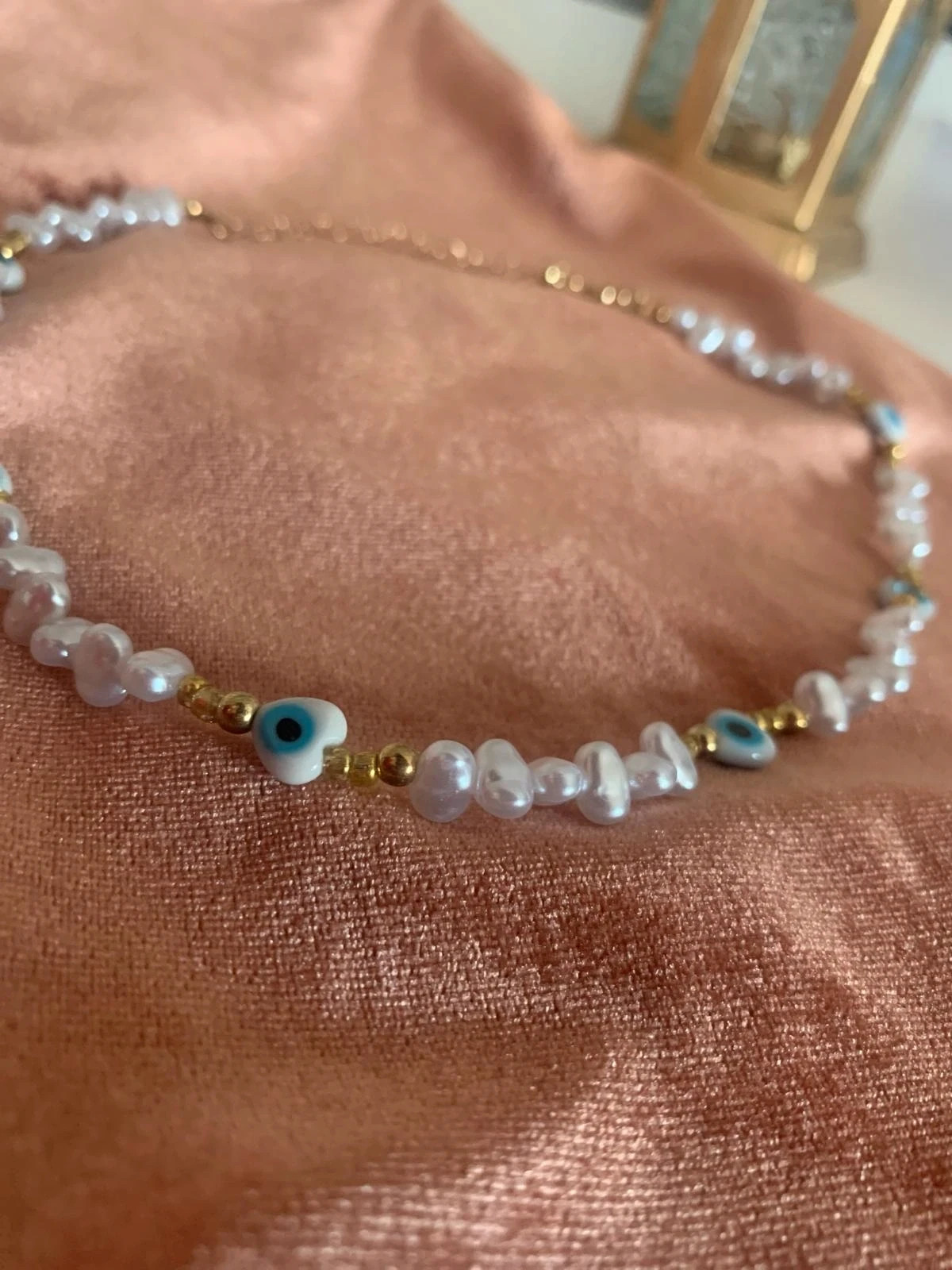 Collier perles et acier inoxydable 3