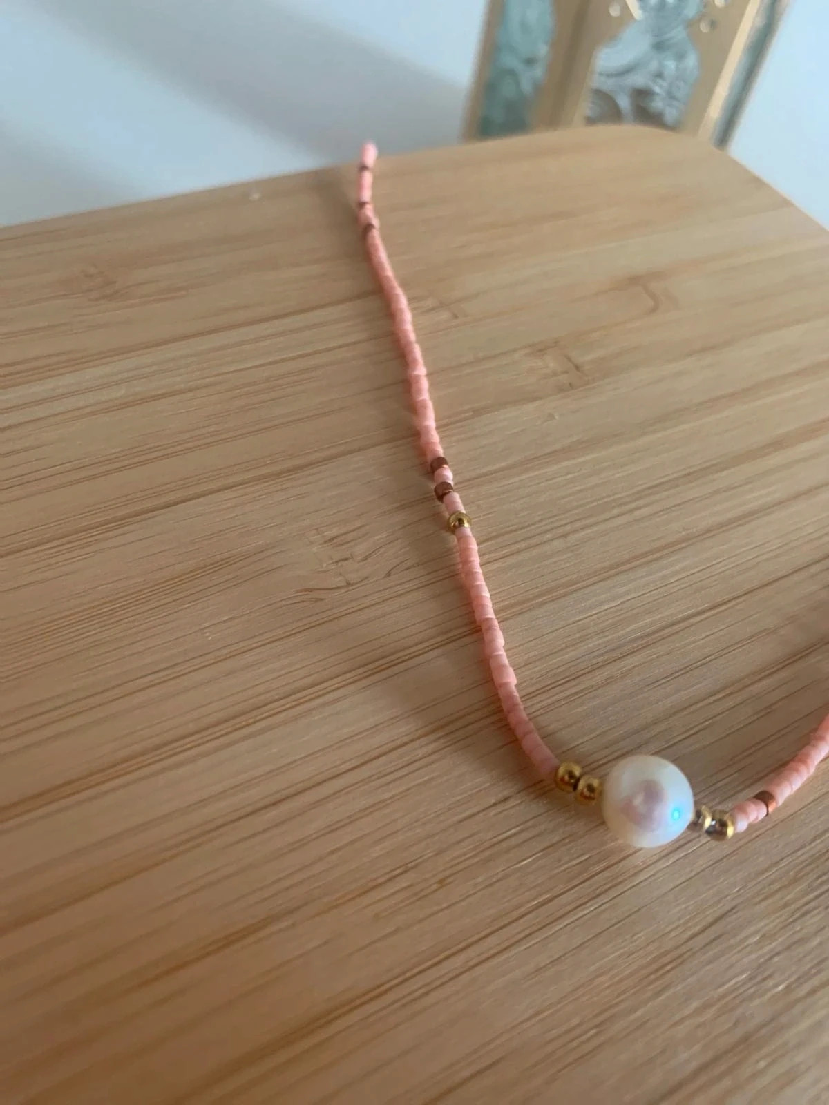 Collier perle et acier inoxydable – Zara 4